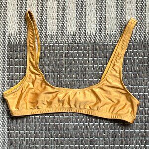 los angeles apparel square neck caramel bikini top 🐆
